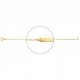 Pulsera infantil con placa recta de oro amarillo de 18 Kt, cadena cartier barbada de 1,4 mm