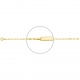 Pulsera infantil con placa de borde trenzado de oro amarillo de 18 Kt, cadena cartier barbada de 1,7 mm