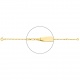 Pulsera infantil con placa redondeada de oro amarillo de 18 Kt, cadena cartier barbada de 1,7 mm