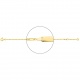 Pulsera infantil con placa recta de oro amarillo de 18 Kt, cadena cartier barbada de 1,7 mm