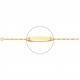 Pulsera infantil con placa redondeada de oro amarillo de 18 Kt, cadena cartier barbada de 2,5 mm