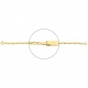 Pulsera infantil con placa recta de oro amarillo de 18 Kt, cadena cartier barbada de 2,5 mm