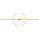 Pulsera infantil con placa redondeada de oro amarillo de 18 Kt, cadena cartier barbada de 2 mm