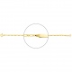 Pulsera infantil con placa recta de oro amarillo de 18 Kt, cadena cartier barbada de 2 mm