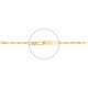 Pulsera infantil con placa recta de oro amarillo de 18 Kt, cadena cartier barbada de 3 mm
