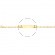 Pulsera infantil con placa redondeada de oro amarillo de 18 Kt, cadena cartier 3+1 de 1,7 mm