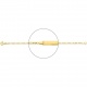 Pulsera infantil con placa recta de oro amarillo de 18 Kt, cadena cartier 3+1 de 1,7 mm