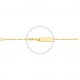 Pulsera infantil con placa redondeada de oro amarillo de 18 Kt, cadena cartier 3+1 de 2 mm