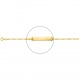 Pulsera infantil con placa recta de oro amarillo de 18 Kt, cadena cartier 3+1 de 2 mm