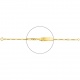 Pulsera infantil con placa con corona tallada de oro amarillo de 18 Kt, cadena cartier 3+1 de 2 mm