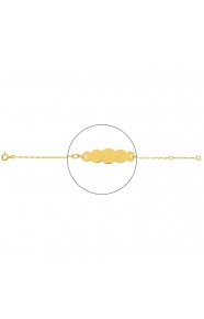 Pulsera infantil con placa de nube de oro amarillo de 18 Kt, cadena marinera plana de 1,5 mm