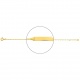 Pulsera infantil con placa recta de oro amarillo de 18 Kt, cadena marinera plana de 1,5 mm