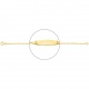 Pulsera infantil con placa redondeada de oro amarillo de 18 Kt, cadena marinera plana de 2 mm