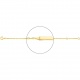Pulsera infantil con placa recta de oro amarillo de 18 Kt, cadena marinera plana de 2 mm
