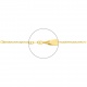 Pulsera infantil con placa redondeada de oro amarillo de 18 Kt, cadena marinera plana de 3 mm