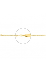 Pulsera infantil con placa redondeada de oro amarillo de 18 Kt, cadena marinera plana de 3 mm