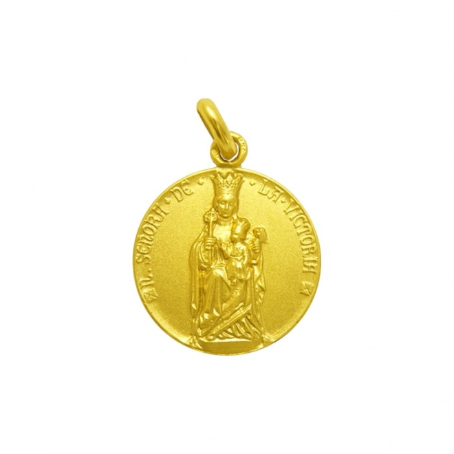 Medalla Nuestra Señora de la Victoria de oro amarillo de 18 Kt