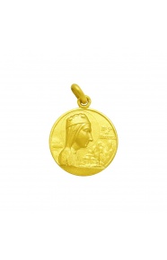 Medalla Nuestra Señora de Montserrat de oro amarillo de 18 Kt