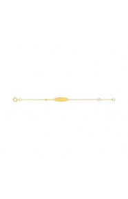 Pulsera infantil con placa de oro amarillo, corazón