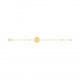Pulsera infantil de oro amarillo, disco y corazón