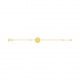 Pulsera infantil de oro amarillo, disco y corazón