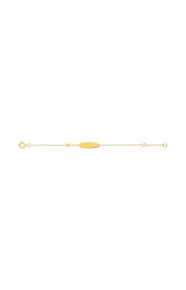 Pulsera infantil con placa de oro amarillo, mariposa