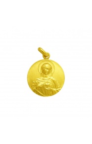 Medalla Sagrado Corazón de María de oro amarillo de 18 Kt