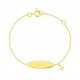 Pulsera infantil con placa de oro amarillo, estrella colgante