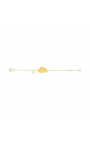Pulsera infantil con placa de oro amarillo, nube y estrella