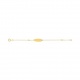 Pulsera infantil con placa de oro amarillo, bolita