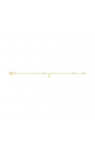 Pulsera infantil de oro amarillo con perla, estrella