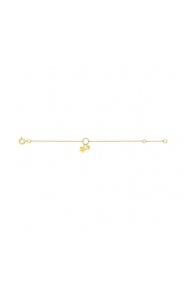 Pulsera infantil de oro amarillo, estrella y bolita