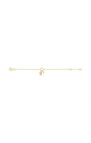 Pulsera infantil de oro amarillo con esmalte, unicornio y estrella