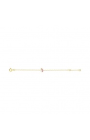 Pulsera infantil de oro amarillo con esmalte, unicornio