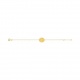 Pulsera infantil de oro amarillo, medalla ovalada de ángel