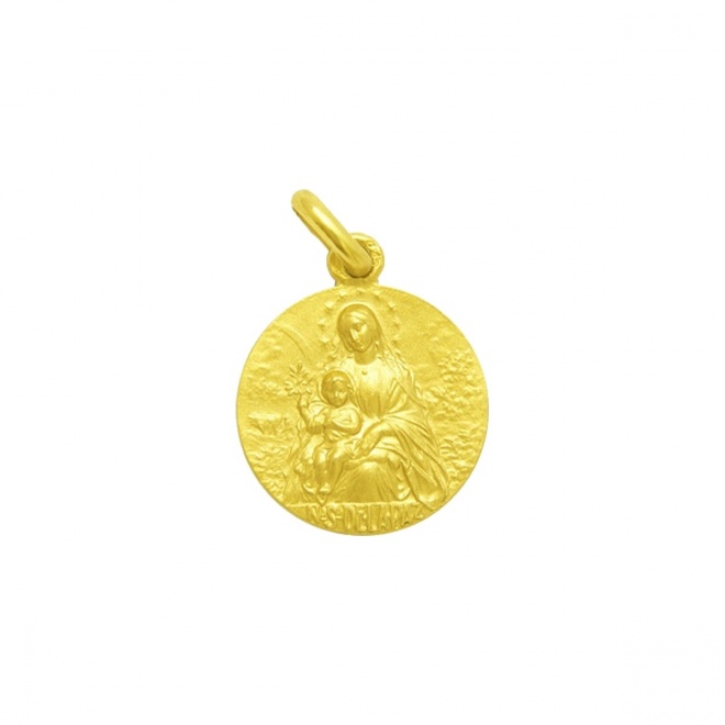 Medalla Nuestra Señora de la Paz de oro amarillo de 18 Kt