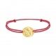 Pulsera infantil de oro amarillo y cordón rojo, medalla de ángel