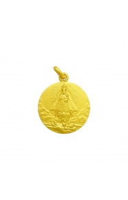 Medalla Virgen Caridad del Cobre de oro amarillo de 18 Kt