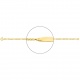 Pulsera infantil con placa redondeada de oro amarillo de 18 Kt, cadena marinera 3+1 de 2 mm