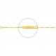 Pulsera infantil con placa diamantada de oro amarillo de 18 Kt, cadena marinera 3+1 de 2 mm