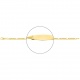 Pulsera infantil con placa redondeada de oro amarillo de 18 Kt, cadena marinera 3+1 de 3 mm