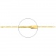 Pulsera infantil con placa recta de oro amarillo de 18 Kt, cadena marinera 3+1 de 3 mm