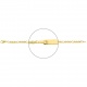 Pulsera infantil con placa con corona tallada de oro amarillo de 18 Kt, cadena marinera 3+1 de 3 mm