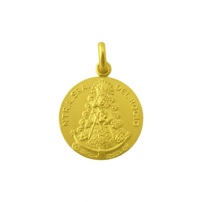 Medalla Nuestra Señora del Rocío de oro amarillo de 18 Kt