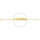 Pulsera infantil con placa diamantada de oro amarillo de 18 Kt, cadena marinera de 2 mm