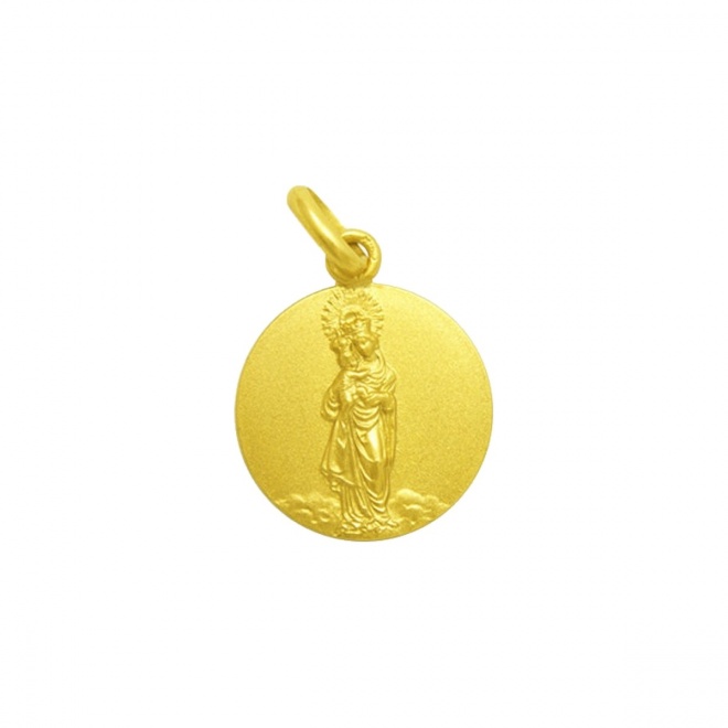 Medalla Nuestra Señora de los Remedios de oro amarillo de 18 Kt