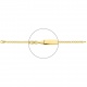 Pulsera infantil con placa recta de oro amarillo de 18 Kt, cadena marinera de 3 mm