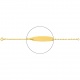 Pulsera infantil con placa redondeada de oro amarillo de 18 Kt, cadena grano de café de 1 mm