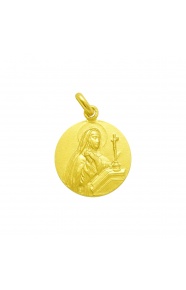 Medalla Santa Teresa de oro amarillo de 18 Kt