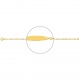 Pulsera infantil con placa redondeada de oro bicolor de 18 Kt, cadena grano de café de 2 mm